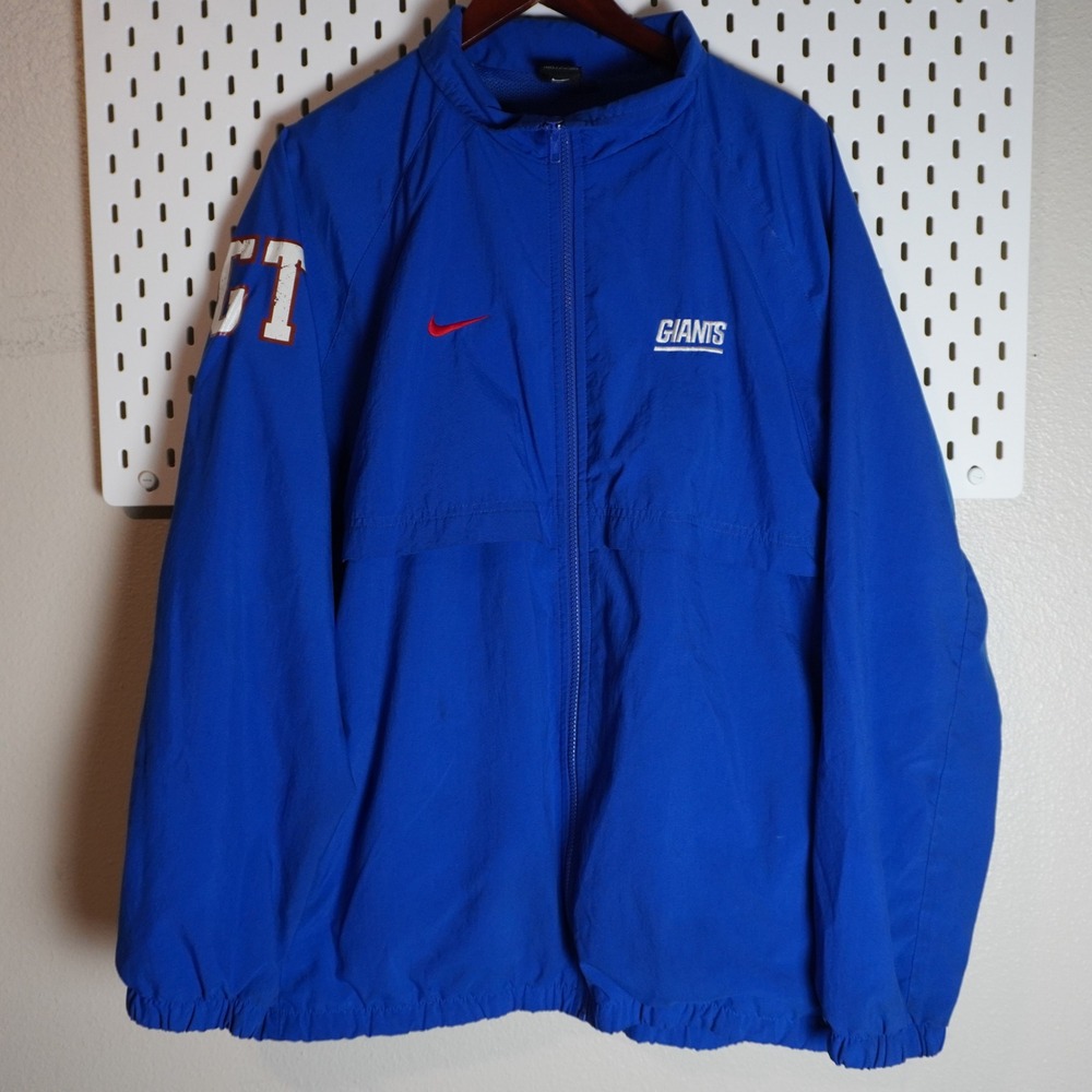 Nike New York Giants NFL Football Track Jacket Royal Blue G1 Logo‎ XL